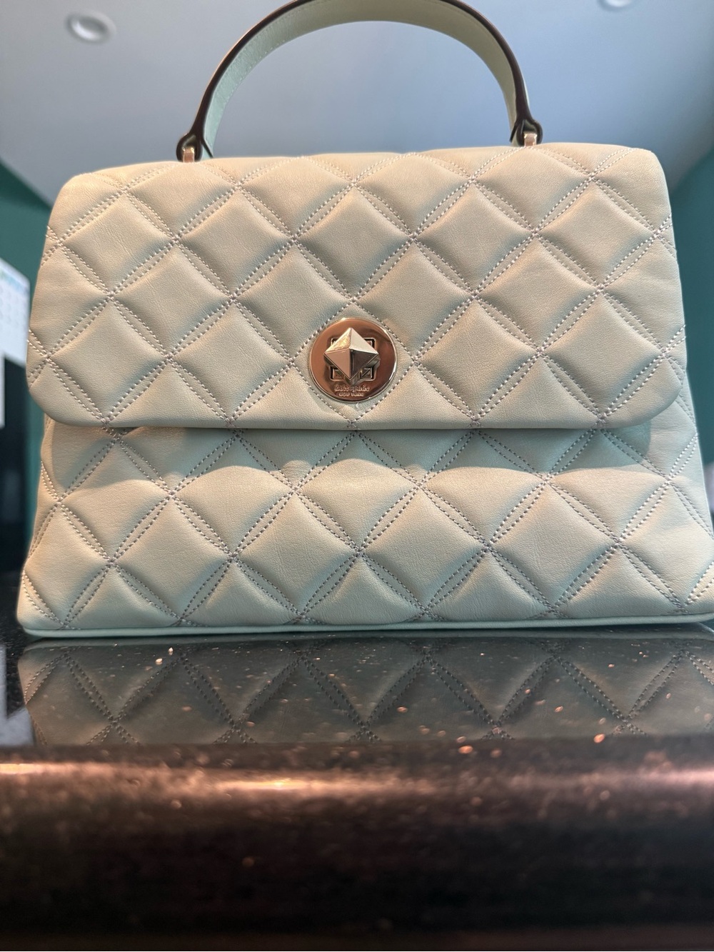 kate spade Quilted Satchel in Light Mint